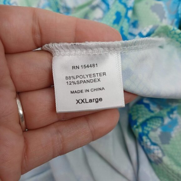 Jean-Pierre Klifa Snakeskin Print Sheath Dress Blue & Green Women's XXL Preppy - Picture 7 of 10